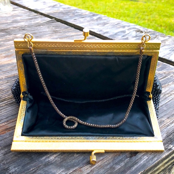 Mid Century Enameled Beaded Clutch Purse - Picture 3 of 5